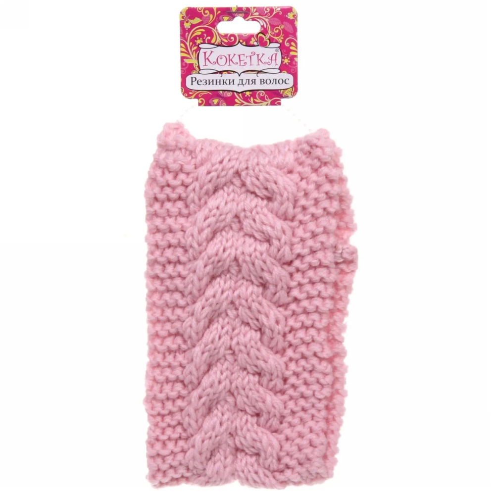 Повязка на голову теплая «Winter fashion - Косичка», микс 6 цветов, 10*20см (черный, молочный, кофейный, серый, бордовый и пудровый)