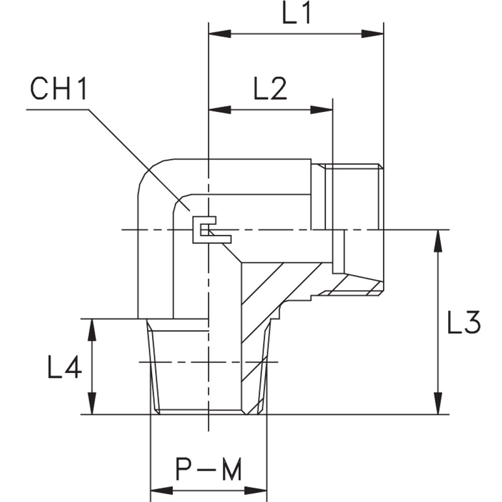 Штуцер FC90 DS12 NPT 1/2 (корпус)