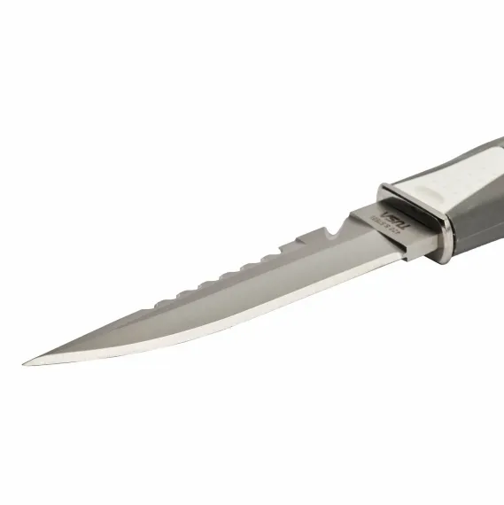 Нож водолазный TUSA X-Pert FK-860 белый/серый прозрачные ножны