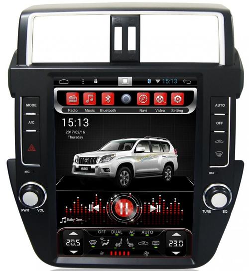 Магнитола для Toyota Land Cruiser Prado 150 2014-2017 - Kuberg SP-12104-S9 ("Тесла-стиль") на Android, SIM-слот