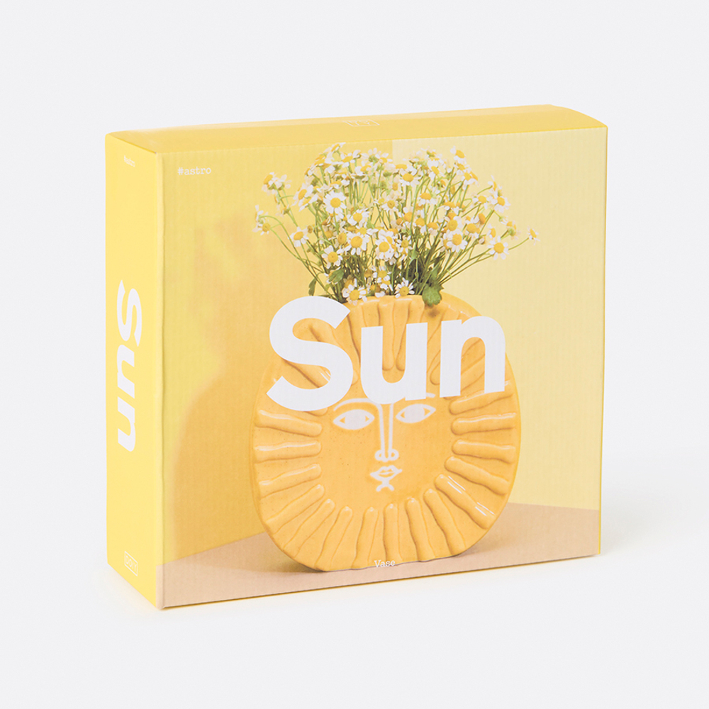 Ваза для цветов sun, 18 см, желтая