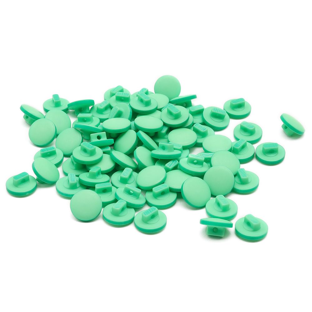 Пуговицы на ножке 16L=10 мм, пластик (Green (зеленый)), NE68, 72 шт
