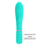 Бирюзовый вибратор-кролик 20см с ребрышками Pretty Love Prescott BI-014635-4