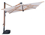 Зонт профессиональный 3х4 м Scolaro Galileo Wood, имитация ироко, слоновая кость