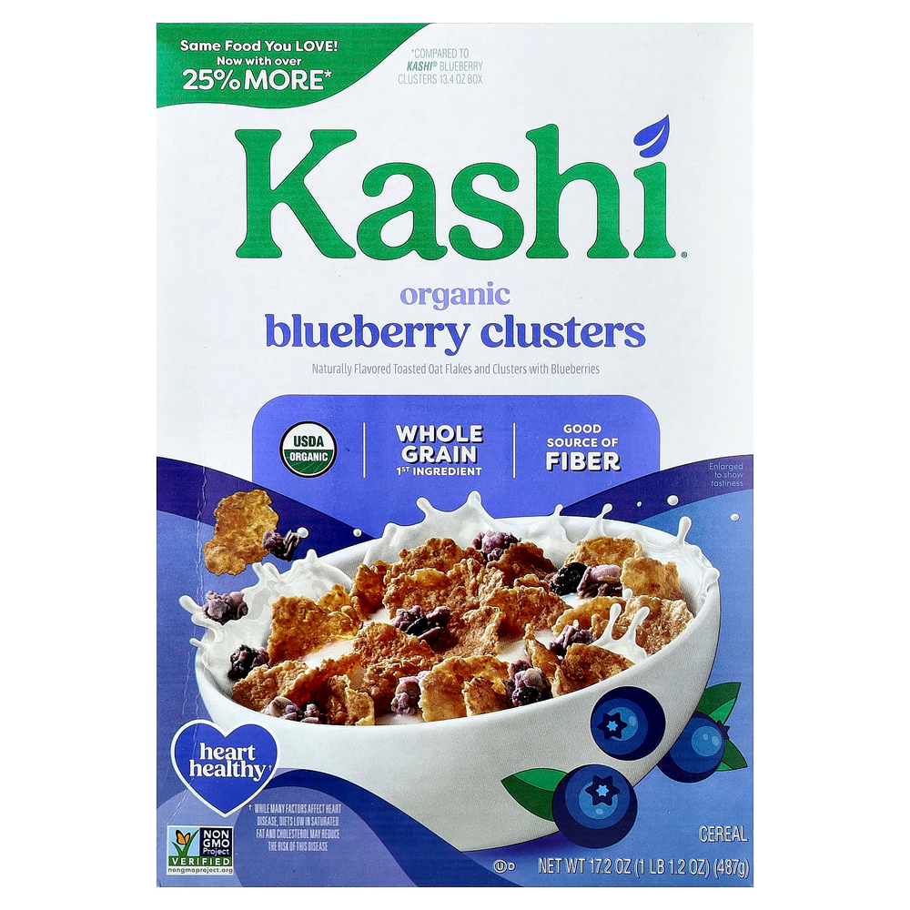 Kashi, органические обжаренные овсяные хлопья, голубика, 487 г (17,2 унции)