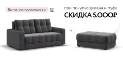 Диван Босс двухместный Велюр Монолит серый