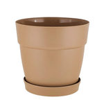Горшок для цветов InGreen Флора с фикс. подд. 4л, D200мм, молочный шоколад