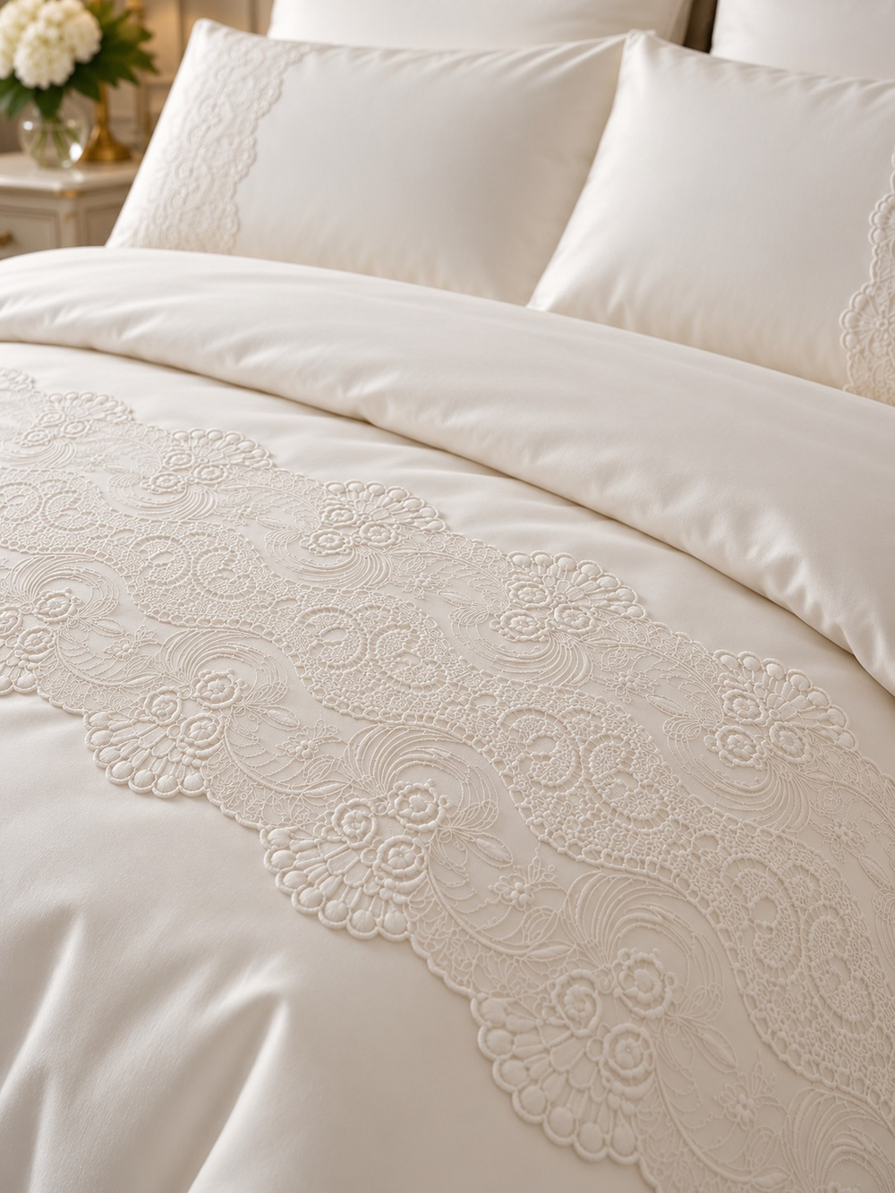 Gelin Home КПБ 6 пр. GULRU кремовый цвет пододеяльник 200*220, простынь 240*260, наволочки 50*70 2шт, декоративные наволочки 50*70 2шт GLNN128 (2) — фото 3