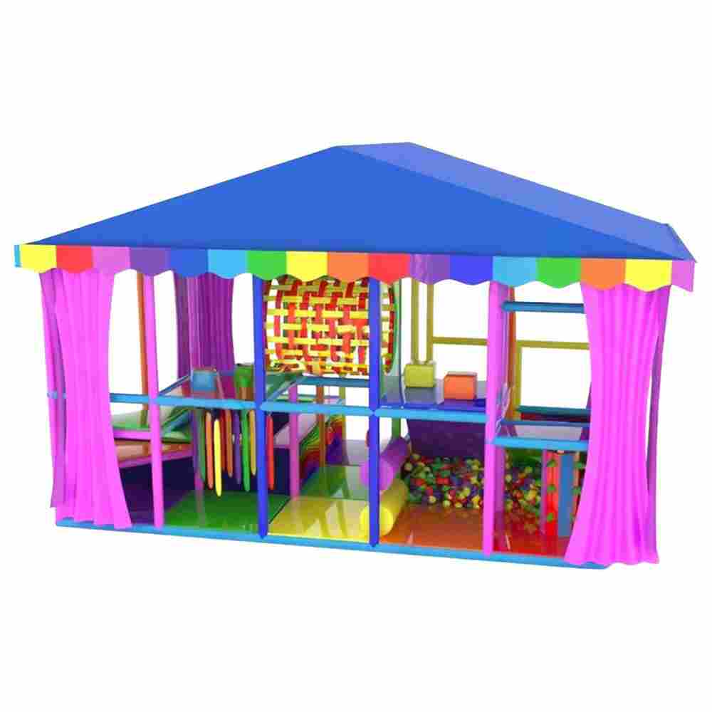 Детский игровой лабиринт с крышей «Палитра радости» 6,15×3,69×3,2 м