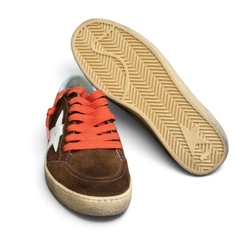 Women's Ball Star in brown suede with whit leather star