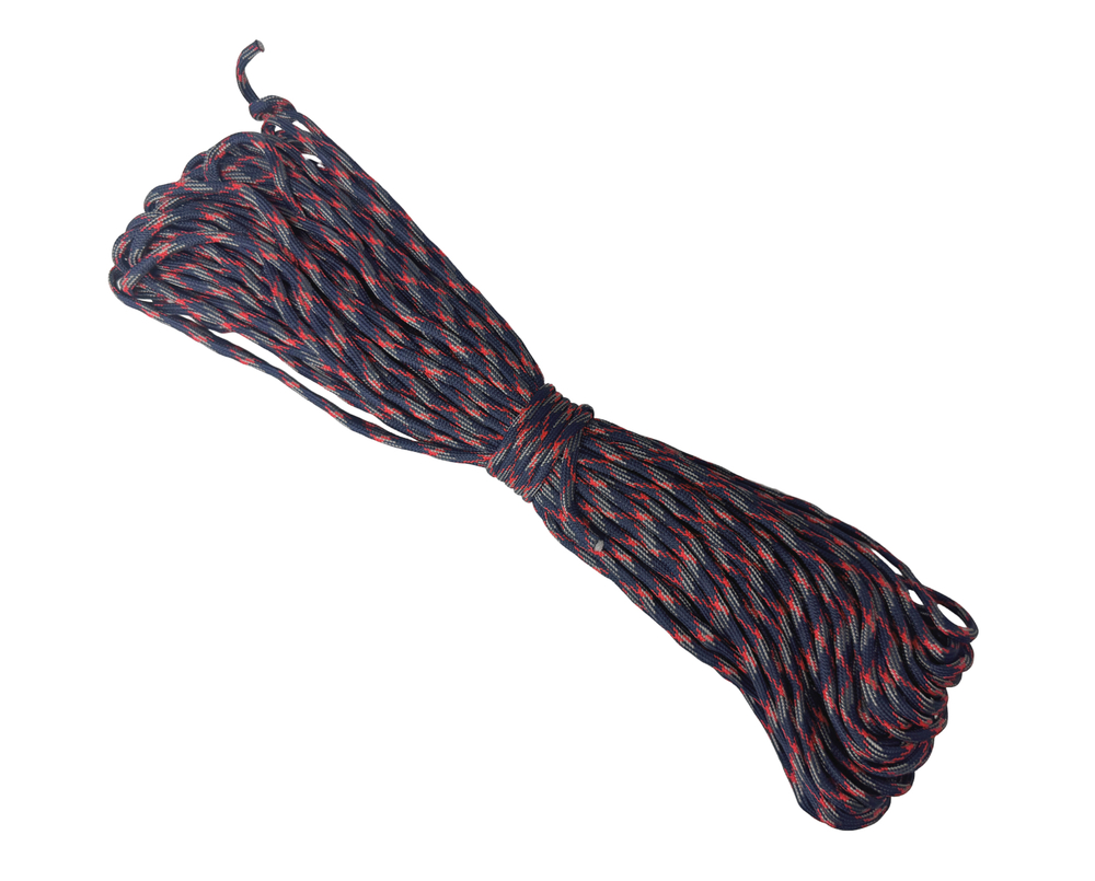 Шнур нейлоновый Паракорд цветной (черно-красный) PC148,  длина 30 м, диаметр 4.0 мм