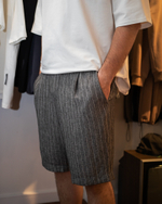 Шорты "Linen stripe" черные