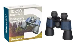Бинокль Levenhuk Discovery New Gator 10x50 - набор с коробкой, вид спереди