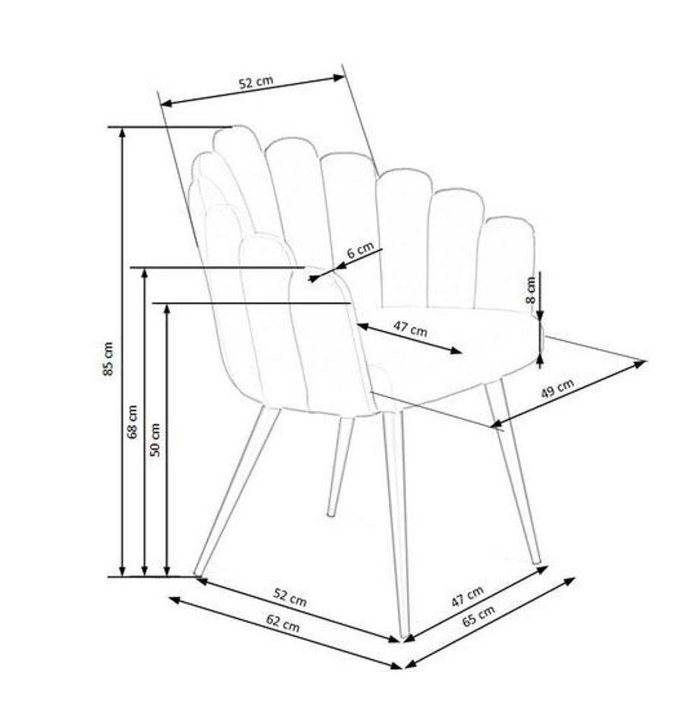 Стул HALMAR K410 горчичный/черный