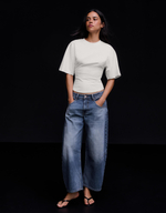 Женская футболка с корсетными деталями и короткими рукавами - BERSHKA