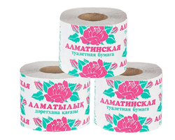 Туалетная бумага Алматинская Карина 10 штук(упаковка) однослойная