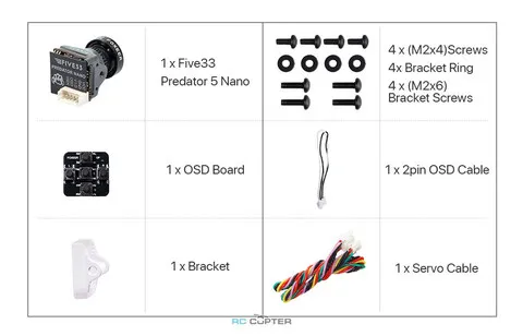 Курсовая камера Foxeer Predator 5 Nano Five33 Edition HV Flip NTSC HS1250FIVE33