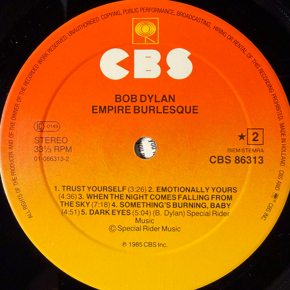 Bob Dylan - Empire Burlesque (Голландия 1985г.)