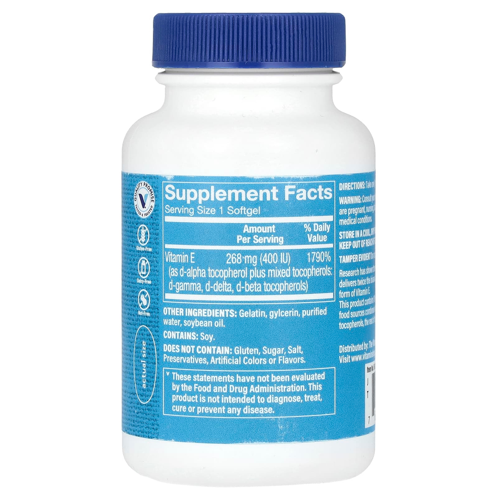 The Vitamin Shoppe, витамин E, 268 мг (400 МЕ), 120 мягких таблеток