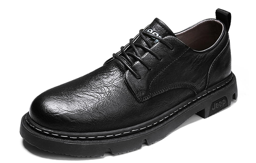 Jeep Leather Shoes Casual Shoes Men"s Black
