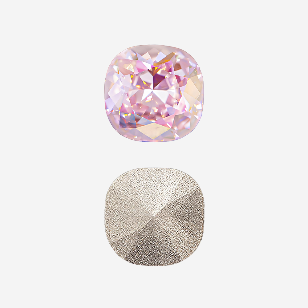 Кристалл Кушон (Сushion), оттенок "Розовый кварц"/"Rose Quartz", 10мм