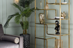 Стеллаж Garda Decor золотистый, прозрачное стекло 90*40*200 см