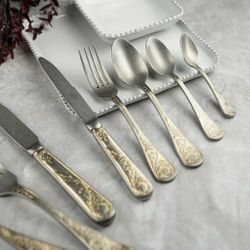 Ложка десертная 17,2 см матовая с золотом Lord Vintage Style P.L. Proff Cuisine [12]