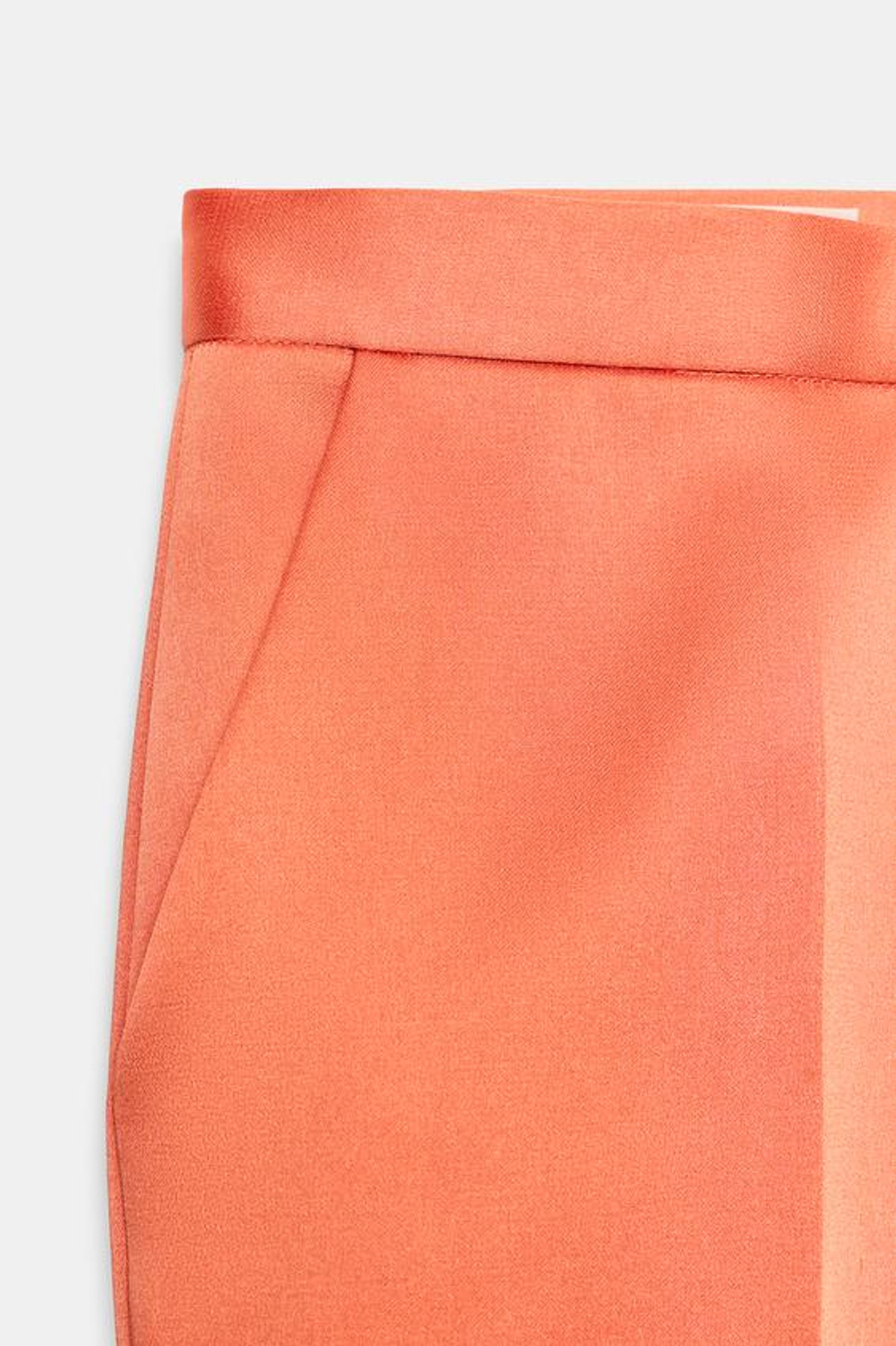 ZARA АТЛАСНЫЕ БРЮКИ ПРЯМОГО КРОЯ, ОРАНЖЕВЫЙ