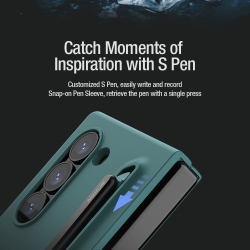 Чехол покрытый жидким силиконом зеленого цвета (Light Green) от Nillkin для Samsung Galaxy Z Fold 6 5G, серия Flex Pure Fold Case (в комплекте съемное перо S Pen)