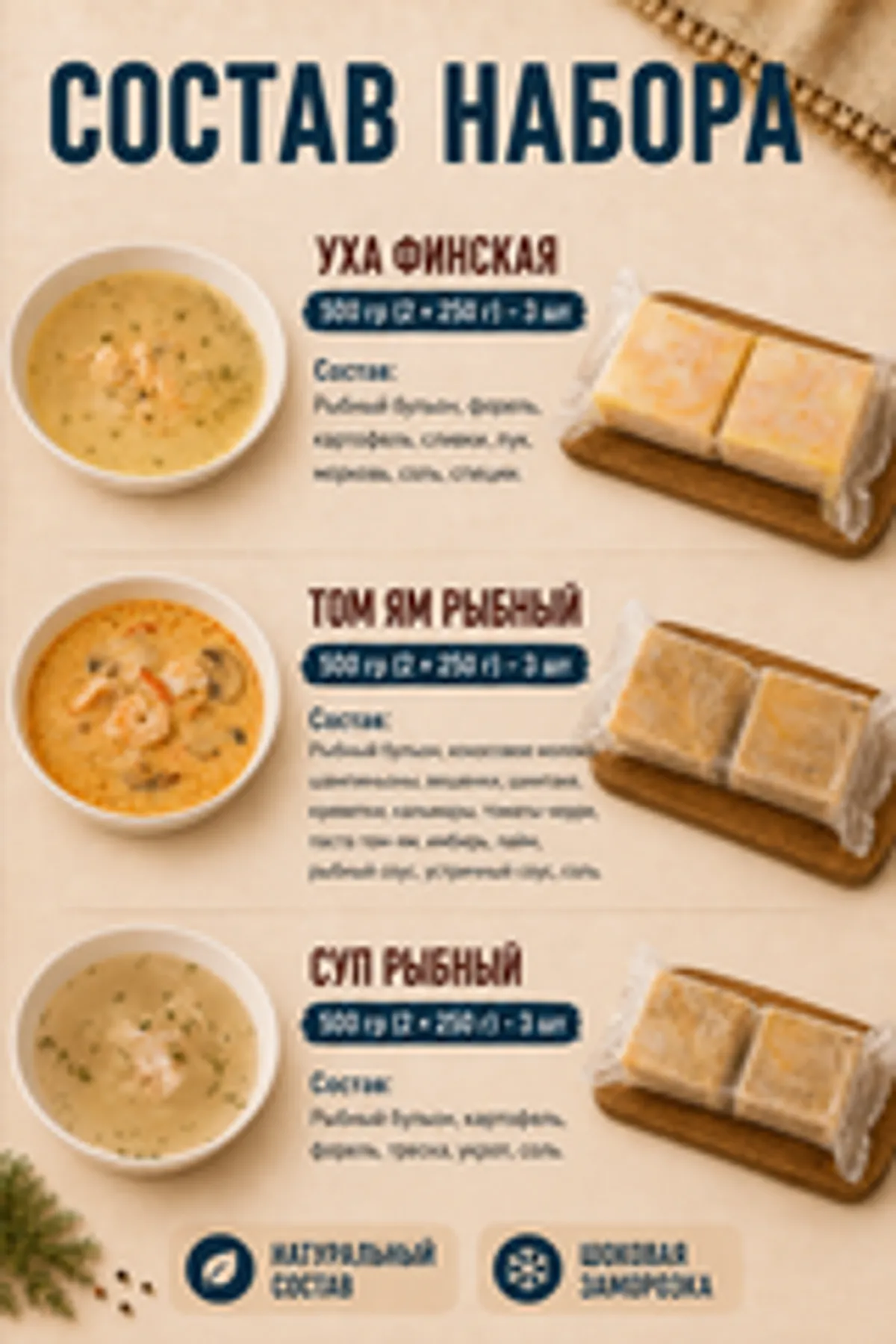 Набор домашних рыбных супов / 9 шт