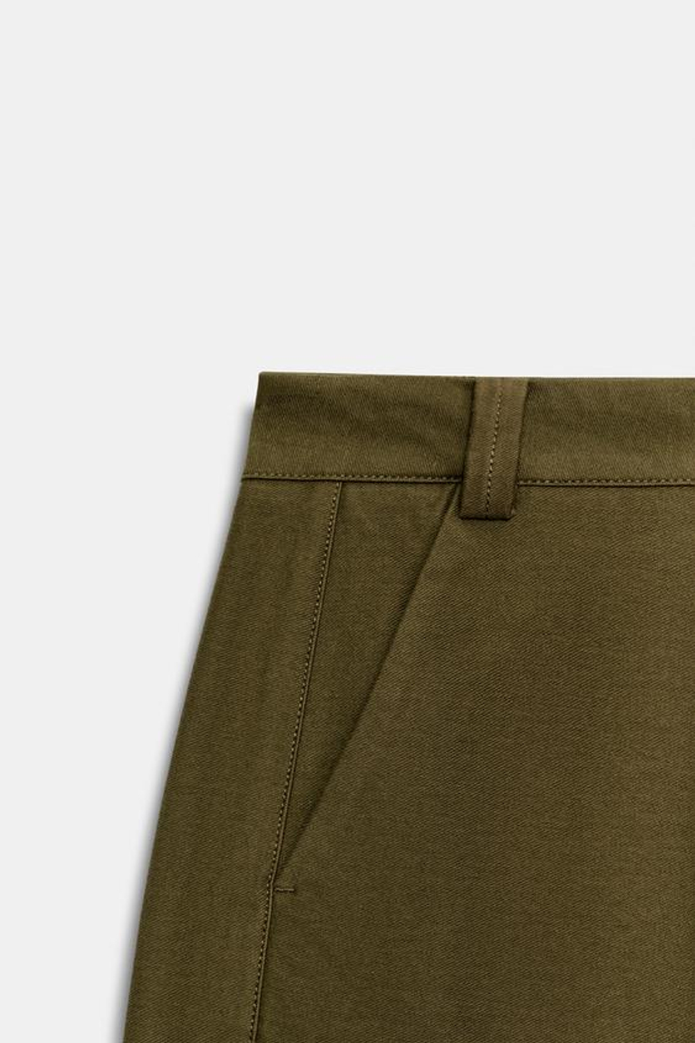 ZARA БРЮКИ БАРРЕЛЬ, ТЕМНЫЙ ХАКИ