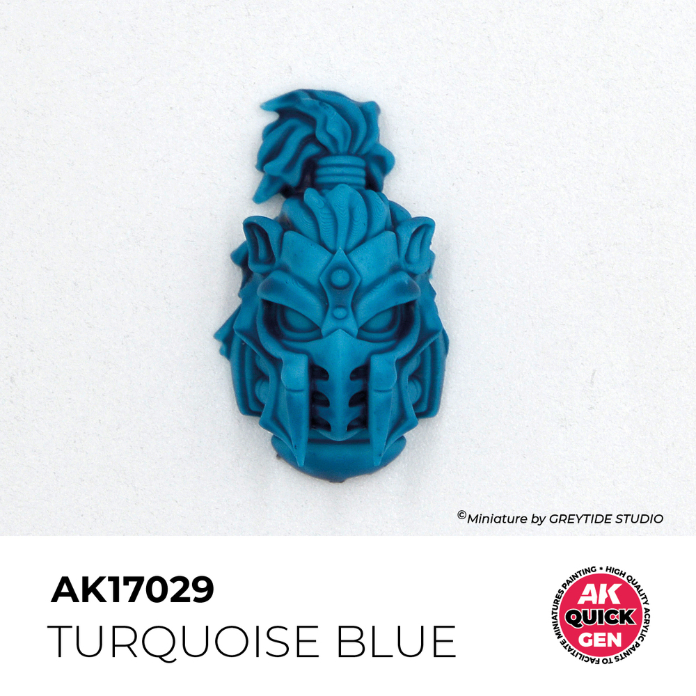 AK Interactive Turquoise Blue Quick Gen - контрастная акриловая краска, 18 мл