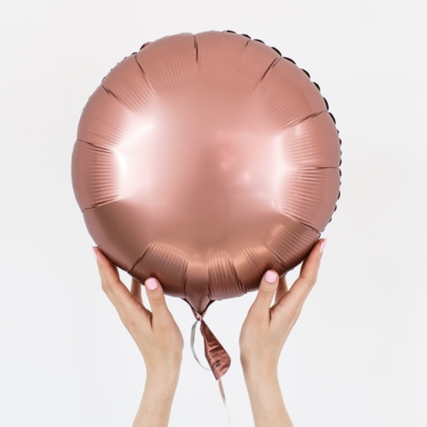 AN шар круг 18" / 45 см сатин золото розовое / Rose Copper (БГ-15)
