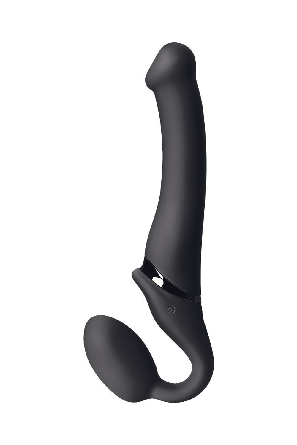 Черный безремневой вибрострапон Silicone Bendable Strap-On - size XL (Цвет: черный)