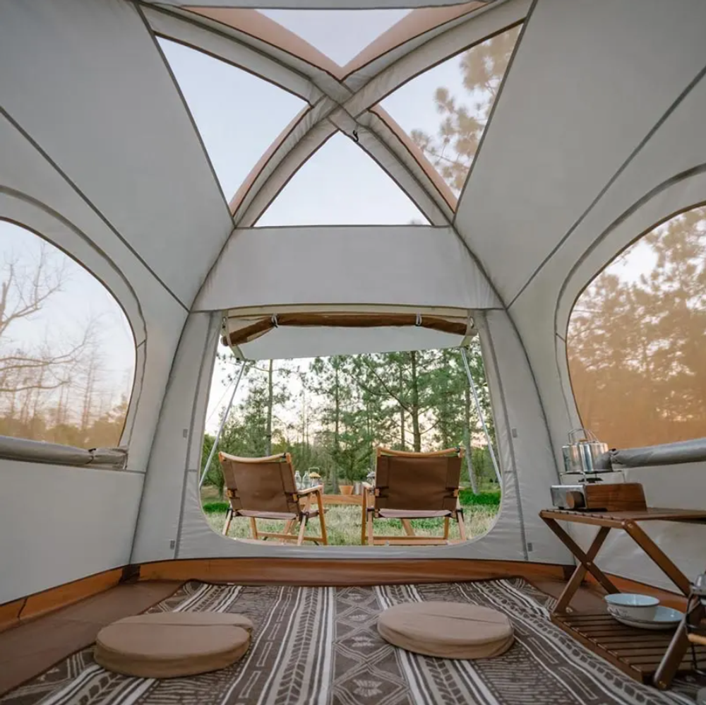 Палатка Naturehike Ango Air, 2-местная, быстросборная, надувной каркас, бежевая, артикул CNH23ZP12002-KH