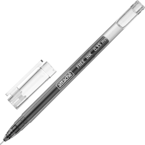 Ручка гелевая неавтоматическая бесстержневая Attache Free ink черная (толщина линии 0.35 мм)
