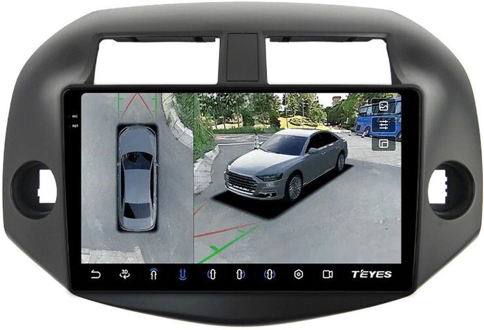 Магнитола для Toyota RAV4 30 2005-2012, Vanguard (рамка 10) - Teyes CC3-2K-360 на Android 10, Быстрая, 2K QLED, CarPlay, 4G SIM-слот, 4 камеры в комплекте