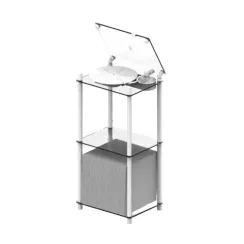 Transparent Transparent Turntable Stand White