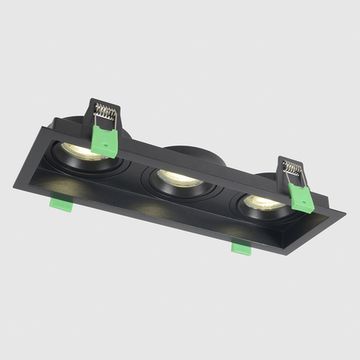 Встраиваемый точечный светильник 3*GU10 CLT 068C3 BL чёрный Crystal Lux