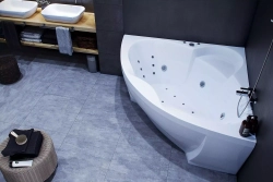 Акриловая ванна Aquatek (Акватек) Поларис-2 155х155, с каркасом, с фронтальной панелью, со сливом-переливом