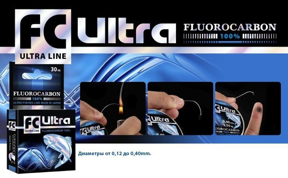 Леска для рыбалки FC Ultra Fluorocarbon 100% 0,30mm 30m