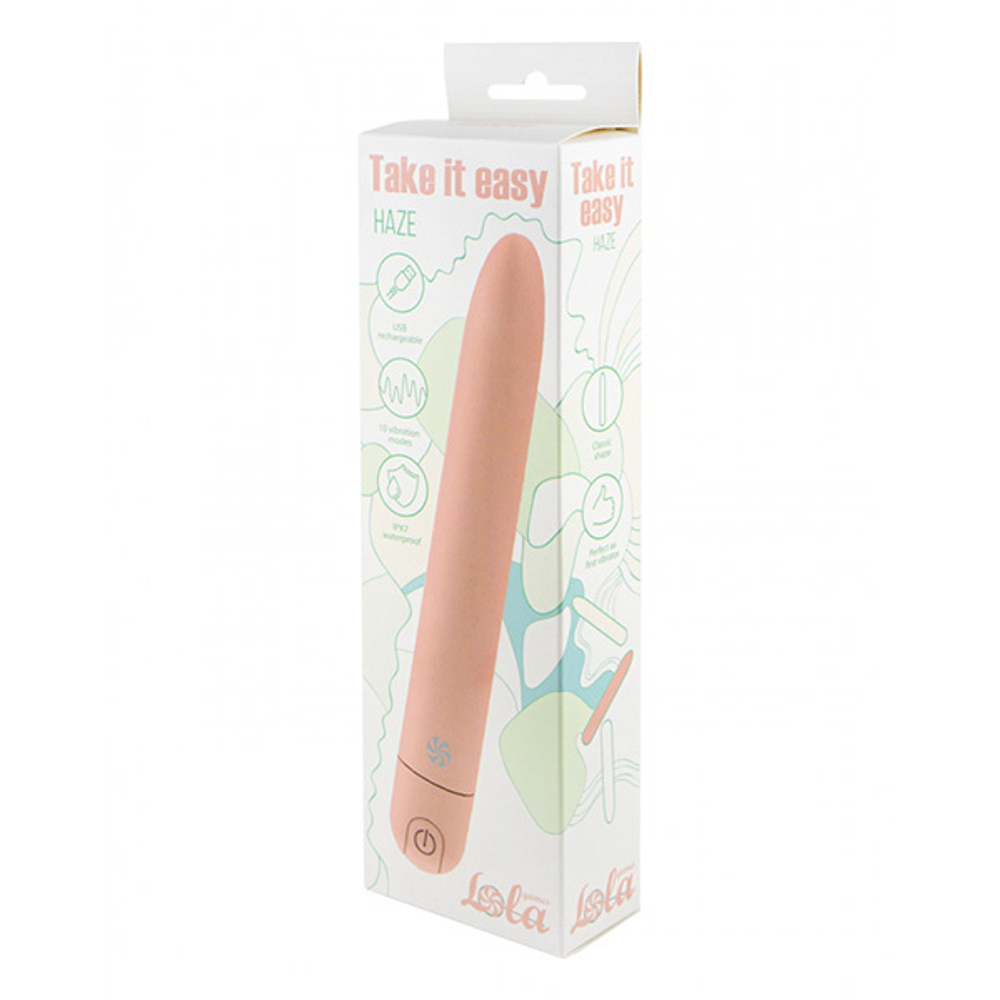 Персиковый перезаряжаемый вибратор 18см Lola Games Take It Easy Haze 9025-01lola