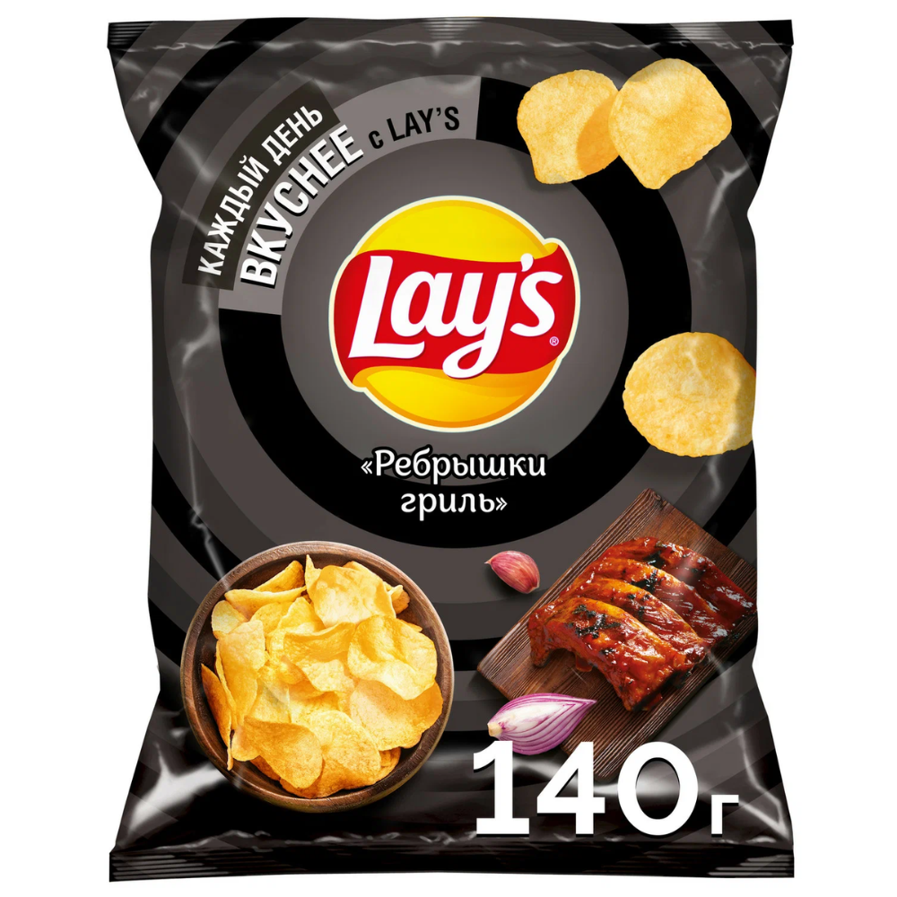 Чипсы картофельные LAY'S Ребрышки гриль 140 гр