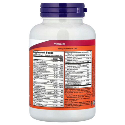 NOW Foods, ADAM™, улучшенные мультивитамины для мужчин, 90 капсул
