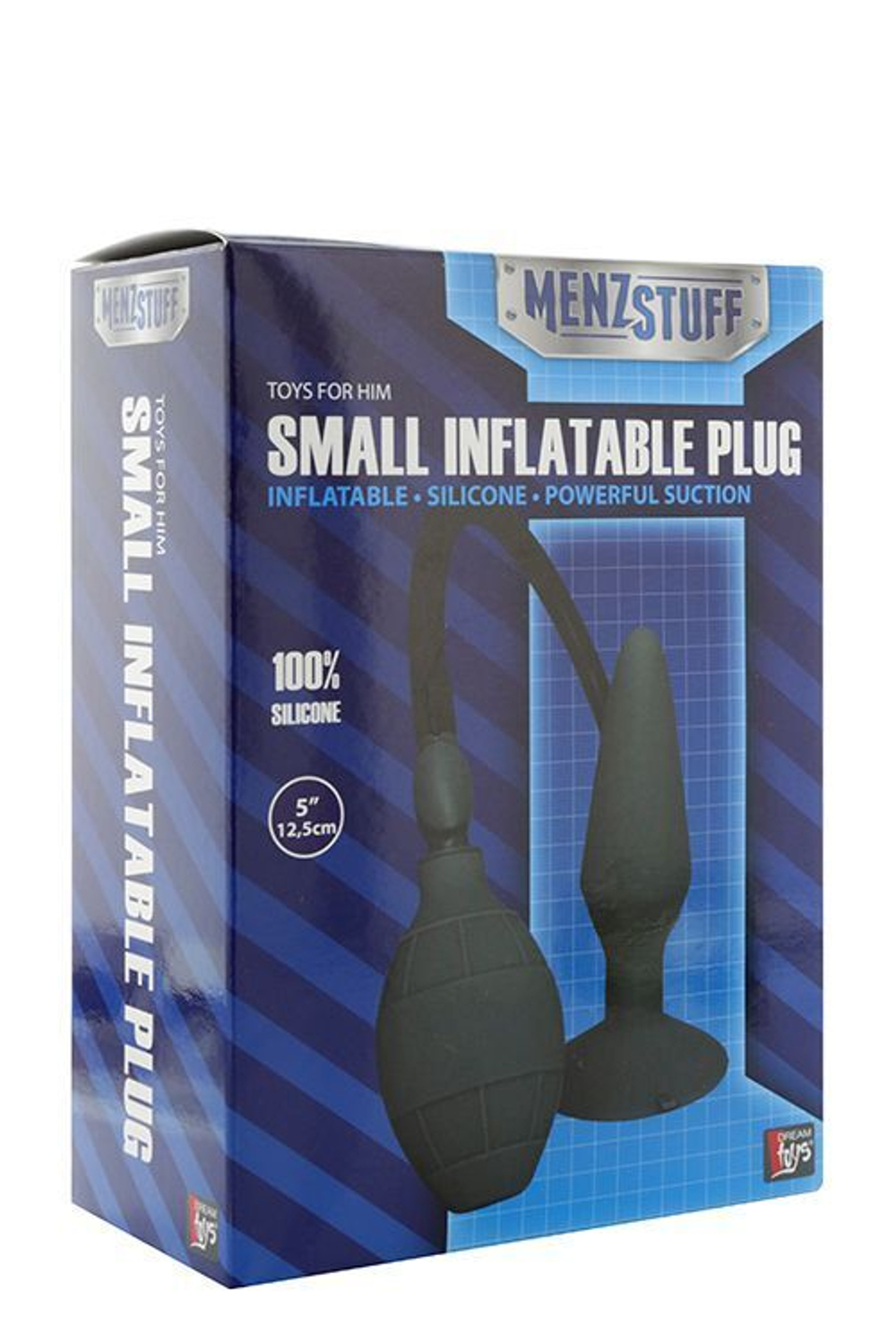 Чёрная анальная пробка с функцией расширения Small Inflatable Plug - 12,5 см. (Цвет: черный)