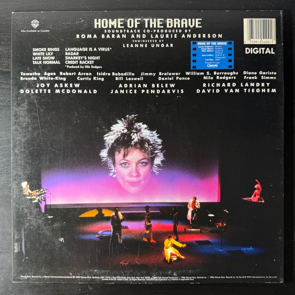 Laurie Anderson ‎– Home Of The Brave (США 1986г.)