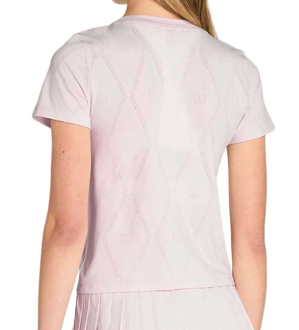 Женская теннисная футболка Wilson Seamless Short Sleeve - lilac ash