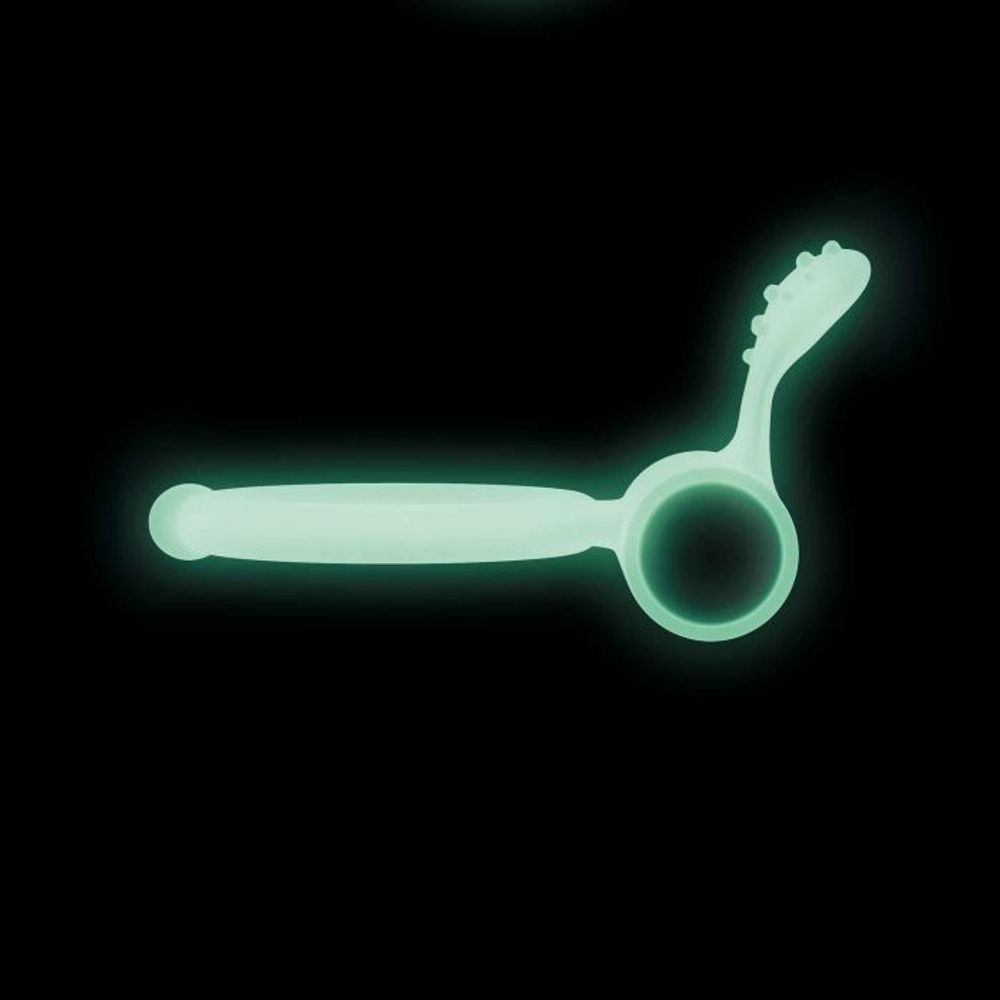 Эрекционное кольцо с вибрацией Dorcel POWER CLIT PHOSPHO на батарейках, светящееся