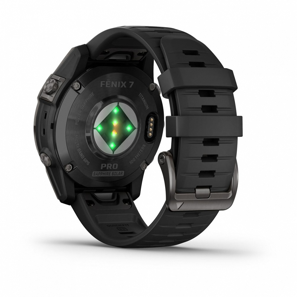 Смарт-часы Garmin Fenix 7 Pro Sapphire Solar титановый угольно-серый DLC с черным ремешком, 010-02777-11
