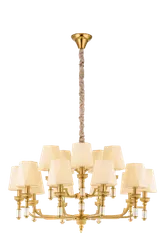 Люстра подвесная NewRgy 8679/10+5LT BRASS, 15×40 Вт, латунная